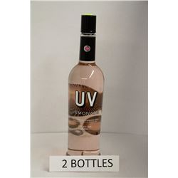 2 BOTTLES OF UV PINK LEMONADE FLAVOURED VODKA
