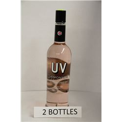 2 BOTTLES OF UV PINK LEMONADE FLAVOURED VODKA