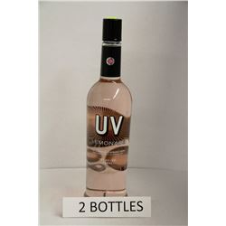2 BOTTLES OF UV PINK LEMONADE FLAVOURED VODKA