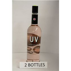2 BOTTLES OF UV PINK LEMONADE FLAVOURED VODKA