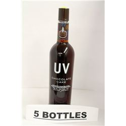5 BOTTLES OF UV CHOCOLATE CAKE FLAVOURED VODKA
