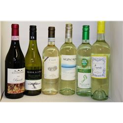6 BOTTLES OF ASSORTED RED & WHITE WINE