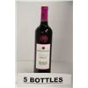 Image 1 : 5 BOTTLES OF BERINGER 2012 MERLOT RED WINE
