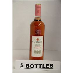 5 BOTTLES OF BERINGER WHITE ZINDANDEL 2014