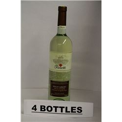 4 BOTTLES OF FIORETTI PINOT GRIGIO WHITE WINE