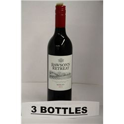 3 BOTTLES OF RAWSON'S RETREAT MERLOT 2013