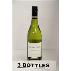 3 BOTTLES OF JACOB'S CREEK CHARDONNAY 2012
