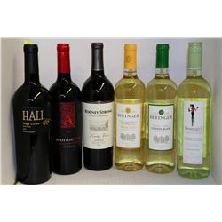 6 BOTTLES OF ASSORTED RED & WHITE WINE