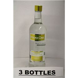 3 BOTTLES OF MARK ONE CITRONE VODKA