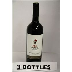 3 BOTTLES OF RED ROCK WINEMAKERS BLEND RED WINE