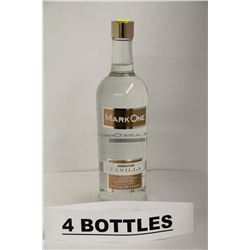 4 BOTTLES OF MARK ONE VANILLA VODKA