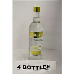 4 BOTTLES OF MARK ONE CITRONE VODKA