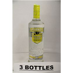 3 BOTTLES OF SMIRNOFF PINEAPPLE VODKA