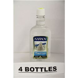 4 BOTTLES OF KARKOV WHIPPED CREAM FLAVOUR VODKA