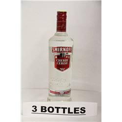 3 BOTTLES OF SMIRNOFF CHERRY VODKA