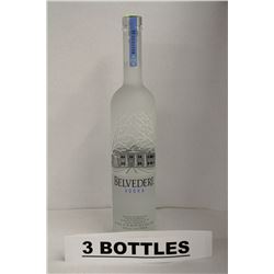 3 BOTTLES OF BELVEDERE VODKA