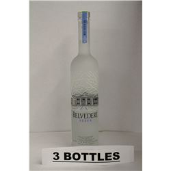 3 BOTTLES OF BELVEDERE VODKA