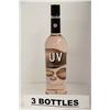 Image 1 : 3 BOTTLES OF UV PINK LEMONADE FLAVORED VODKA