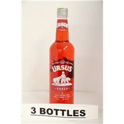 3 BOTTLES OF URSUS PUNCH FLAVOREDV VODKA