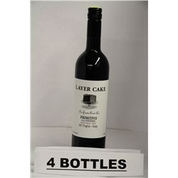 4 BOTTLES OF LAYER CAKE ZINFANDEL 2011 RED WINE