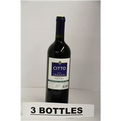 3 BOTTLES OF CITTO TOSCANA 2010 RED WINE