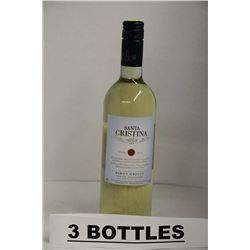 3 BOTTLES OF SANTA CRISTINA PINOT GRIGIO 2013