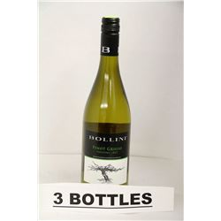3 BOTTLES OF BOLLINT PINOT GRIGIO 2012 WHITE WINE