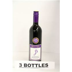 3 BOTTLES OF BAREFOOT CABERNET SAUVIGNON RED WINE