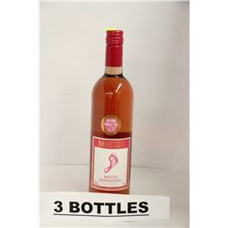 3 BOTTLES OF BAREFOOT WHITE ZINFANDEL WINE