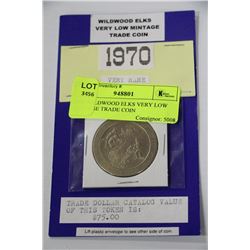 1970 WILDWOOD ELKS VERY LOW MINTAGE TRADE COIN