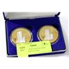Image 1 : SET OF 2 SILVER/GOLD PLATED WORLD TRADE CENTER