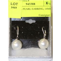 SEA SHELL PEARL EARRING, 14MM