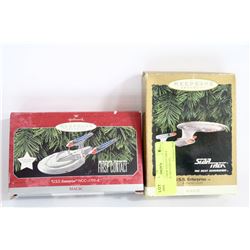 TWO STAR TREK COLLECTIBLE HALLMARK ORNAMENTS -