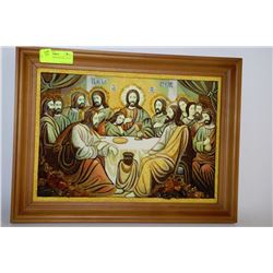 FRAMED AMBER STONE ART 15"X11"