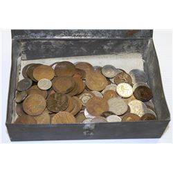 BOX OF MISC. WORLD COINS