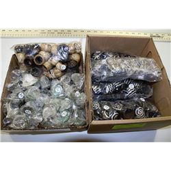 APPROX 400 NEW GLASS, WOOD, & BONE RINGS -