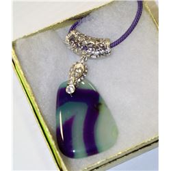 AUSTRALIAN OPAN  .925 SILVER OVERLAY ON 22" CHAIN