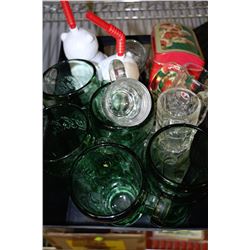 COCA-COLA GLASSES WITH HANDLES & MINIATURE A & W