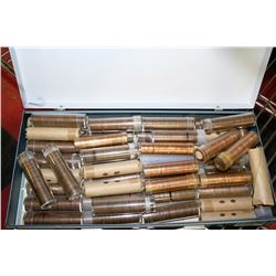 BOX FULL OF PENNY ROLLS - CANADA/USA
