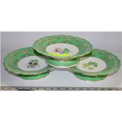 SET OF 3 VINTAGE PORCELAIN CAKE STANDS