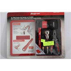 SNAP-ON 3PC MULTIFUNCTION TOOL, KEYCHAIN & FLASHLI