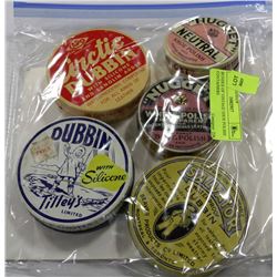 BUNDLE OF VINTAGE SHOE POLISH CONTAINERS