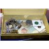 Image 1 : BOX OF CANADIAN&WORLD COINS/PAPER MONEY