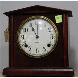 VINTAGE GILBERT MANTLE CLOCK WITH KEY & PENDULUM