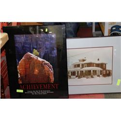 "ACHIEVEMENT" MOTIVATIONAL & OLD HOUSE PICTURE