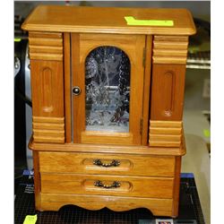 WOOD JEWELLERY BOX - 2 DRAWERS &