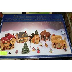 CHARLES DICKENS CERAMIC ELECTRIC/LIGHTED SET