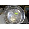 Image 1 : 2 SILVER TONE ROUND SERVING TRAYS - 22"