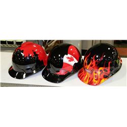 LOT OF 3 FIBRE METAL CUSTOM HARD HATS