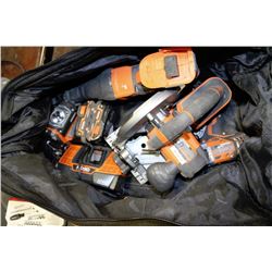 RIDGID 5PC TOOL COMBO + 2 BATTERIES + CHARGER